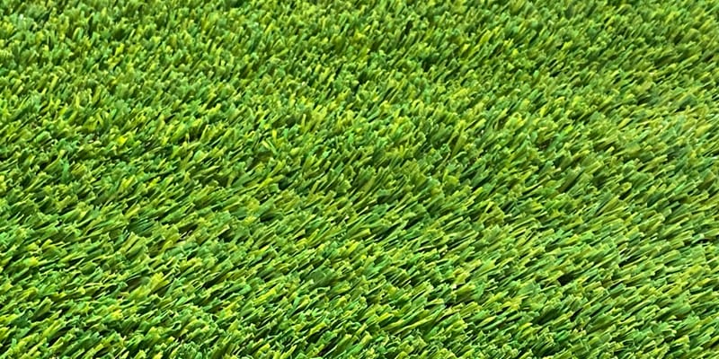 Green synthetic turf.